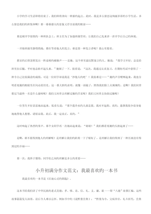 2023年小升初满分作文优质资料.docx