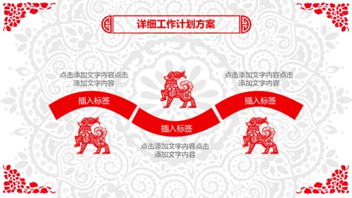喜庆剪纸民俗狗年新年春节元旦联欢会PPT
