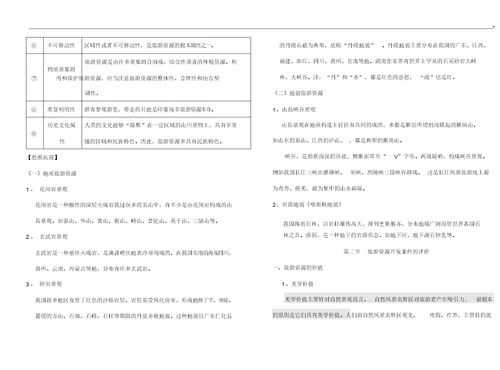 旅游地理选择进修三知识点归纳