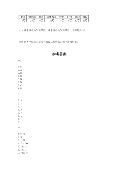 苏教版六年级数学下学期期末测试题精编答案.docx