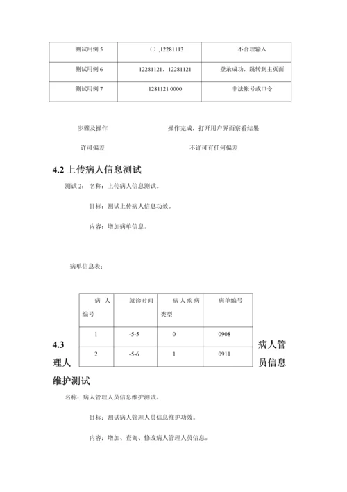 医院住院标准管理系统软件测试专题计划.docx