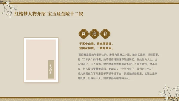 褐色复古中国风中国四大名著之红楼梦人物介绍PPT