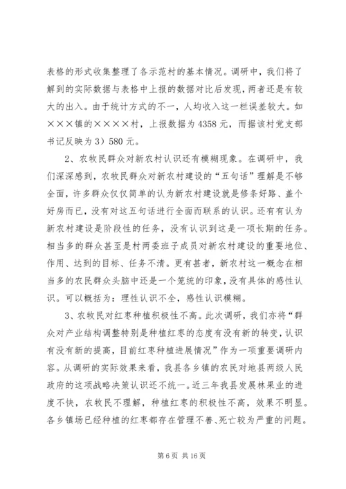 县社会主义新农村建设示范村情况调研报告.docx