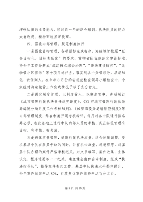 城管局工作报告范文.docx