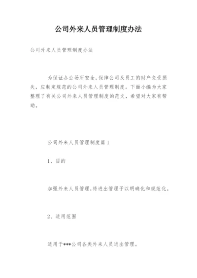 公司外来人员管理制度办法.docx