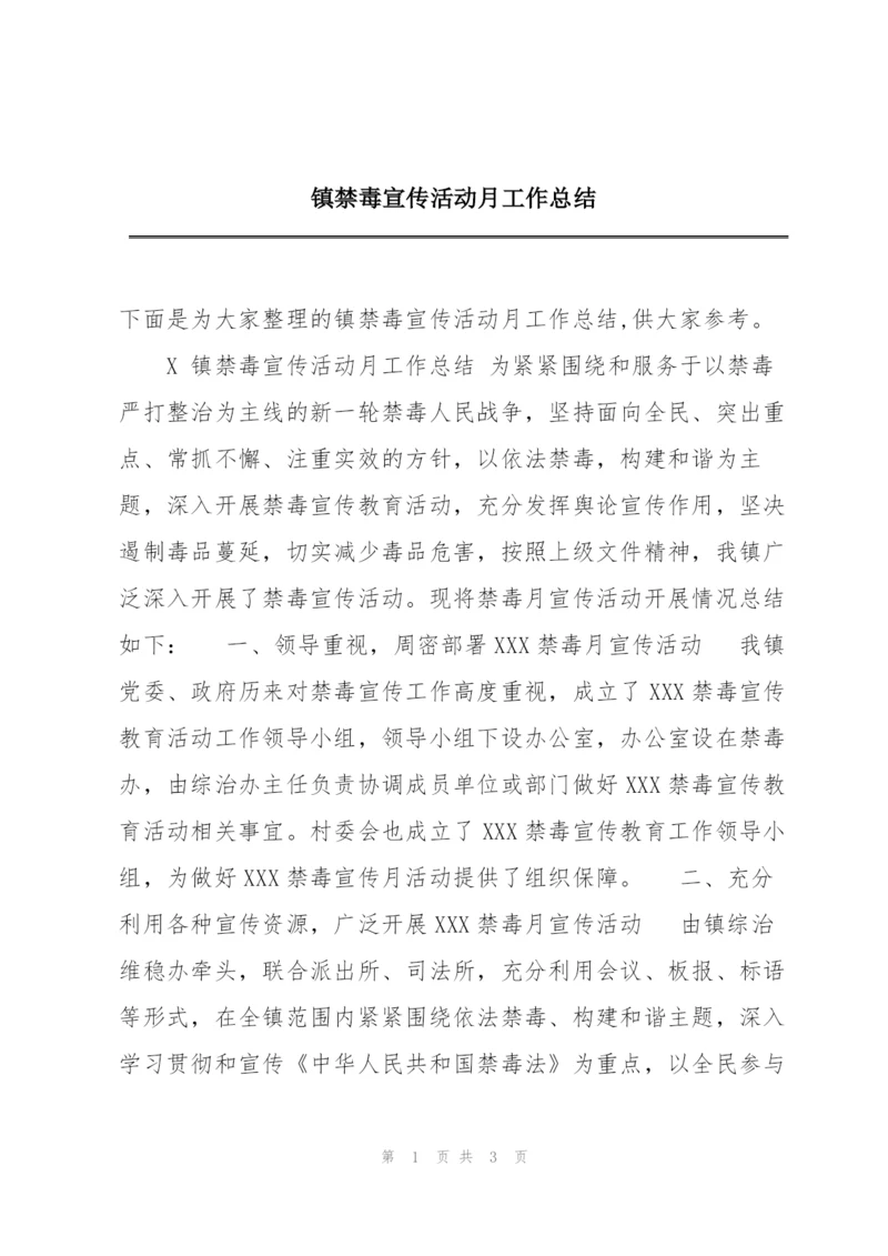 镇禁毒宣传活动月工作总结.docx