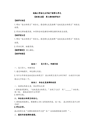 《19.牧场之国》第三课时（优课）教案