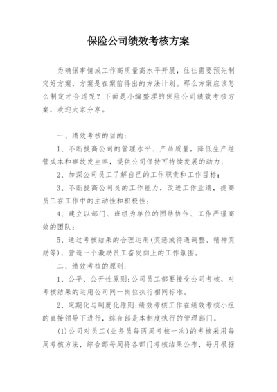 保险公司绩效考核方案.docx