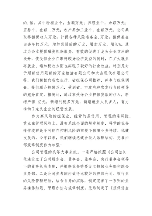 2023年融资担保公司年终总结(十篇).docx
