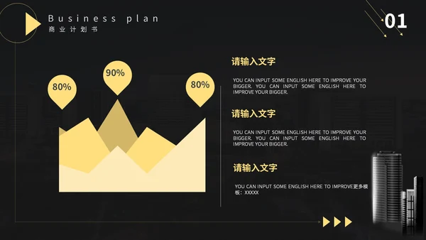 高端大气金色商务项目介绍通用PPT模板