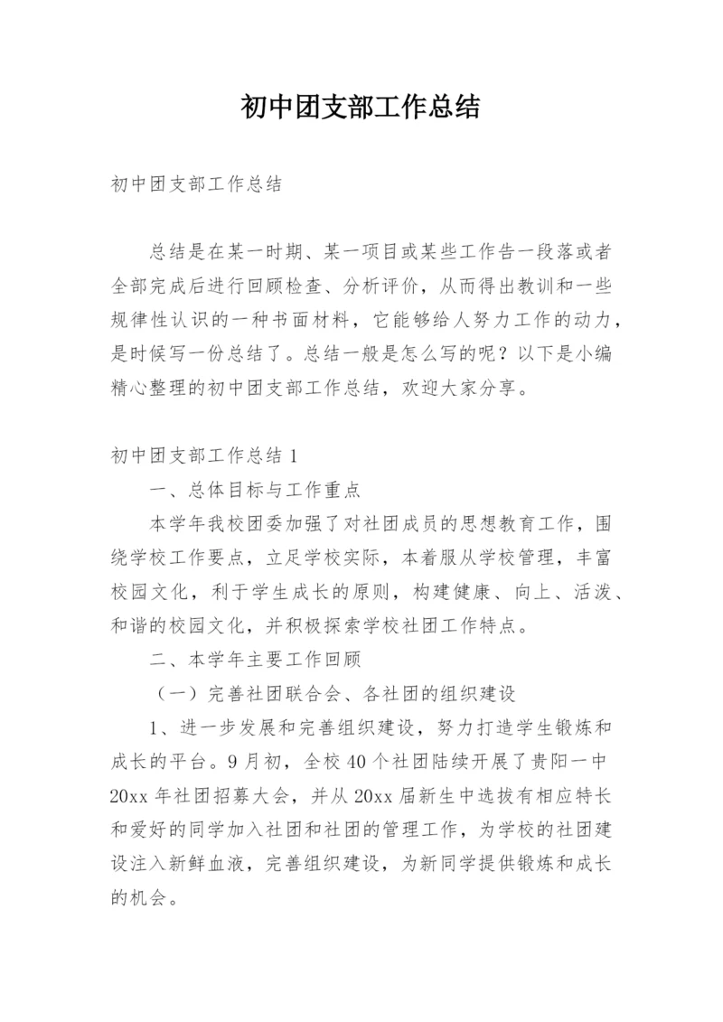 初中团支部工作总结.docx