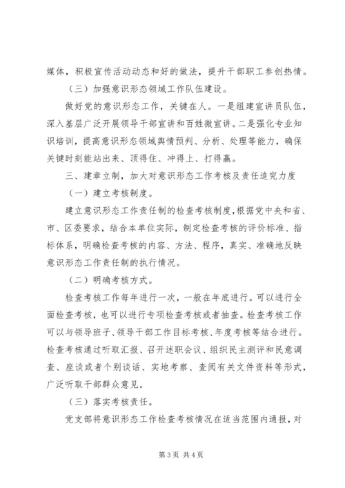 落实“一岗双责”XX年意识形态工作实施方案.docx
