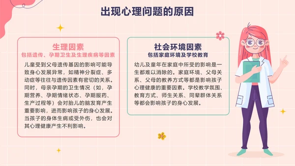 卡通手绘青少年心理健康教育PPT模板
