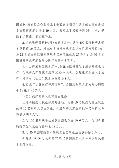 县残联工作目标完成情况的自查报告_1.docx