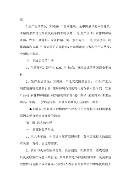 七年级上册历史全册知识速记手册（1-10课）.docx