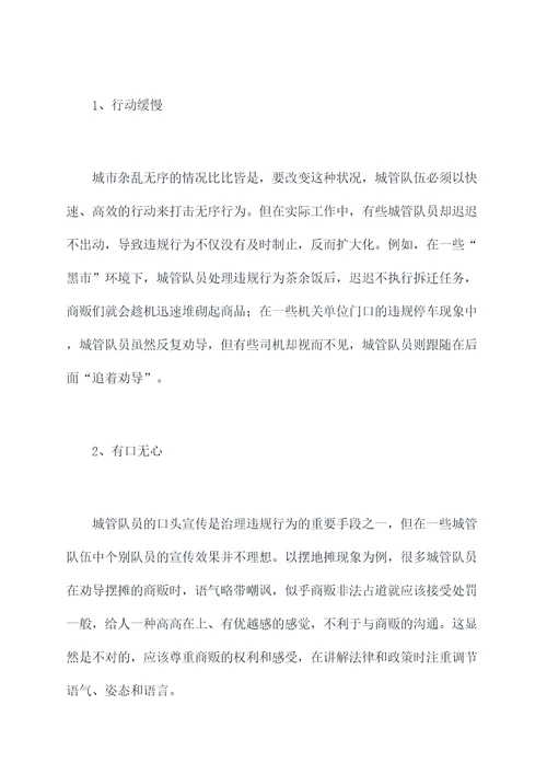 城管个人工作剖析