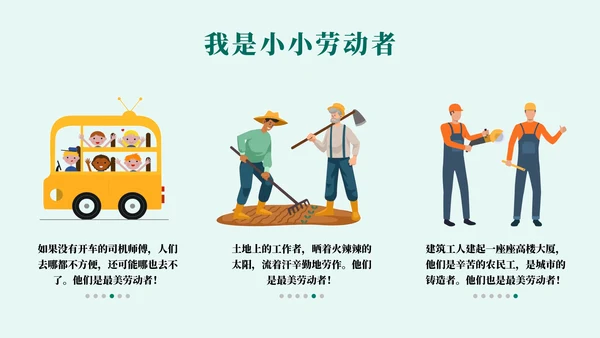 我是小小劳动者教学劳模精神通用PPT模板