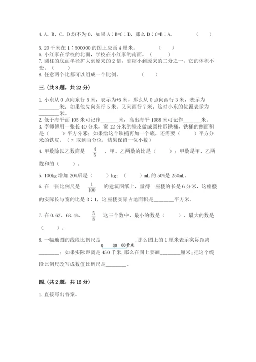 人教版六年级数学小升初试卷及答案（夺冠）.docx
