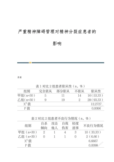 严重精神障碍管理对精神分裂症患者的影响.docx