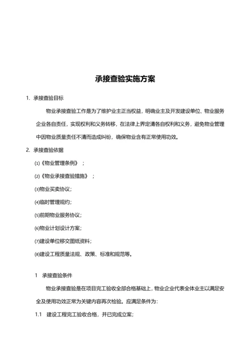 物业小区承接查验实施专业方案.docx