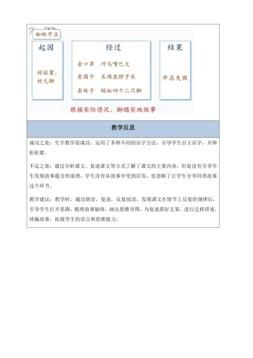 【核心素养】部编版语文二年级下册-20. 蜘蛛开店 第1课时（教案含反思）