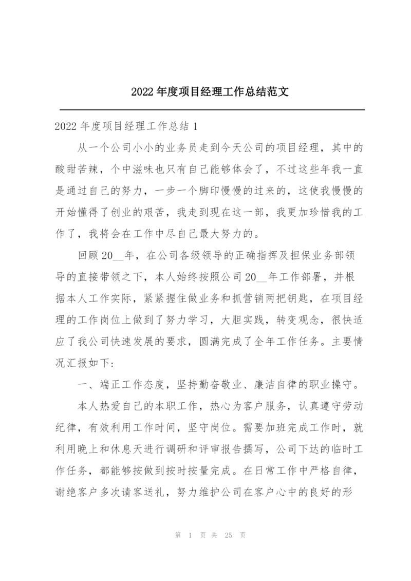 2022年度项目经理工作总结范文.docx