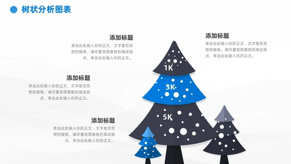 商务蓝黑通用树状图表数据分析PPT模板