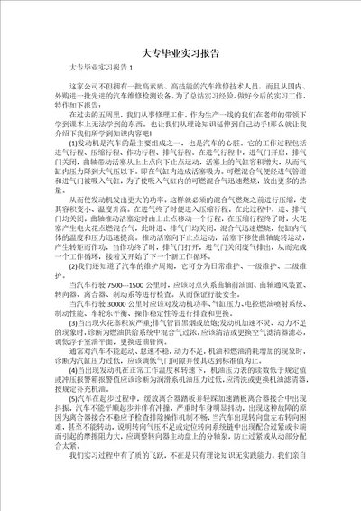 大专毕业实习报告