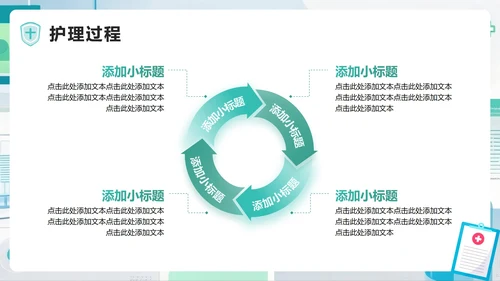 绿色扁平小清新风医护人员护理个案报告PPT模板