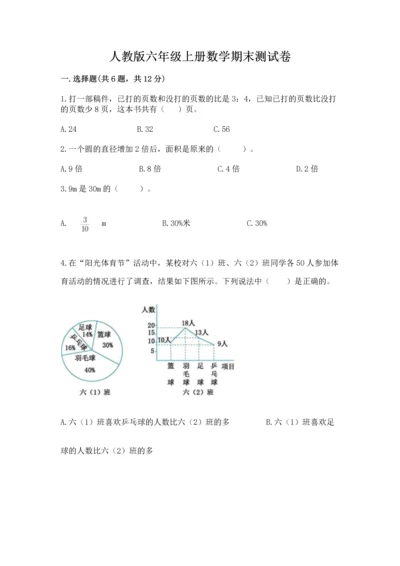 人教版六年级上册数学期末测试卷（精品）word版.docx