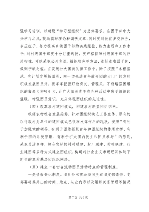 关于农村基层团组织建设的思考 (6).docx