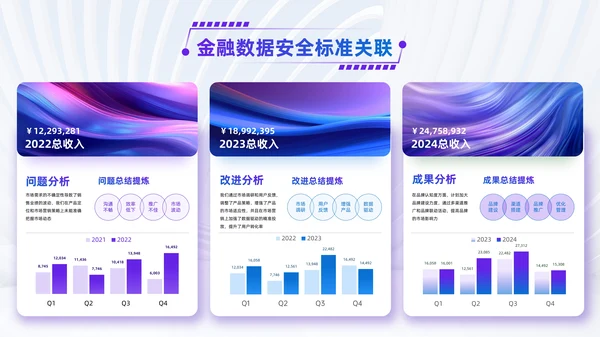 蓝紫色简约风并列关系PPT版式合集