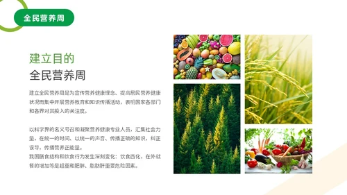 绿色橙色简约健康饮食膳食营养动态PPT全民营养周
