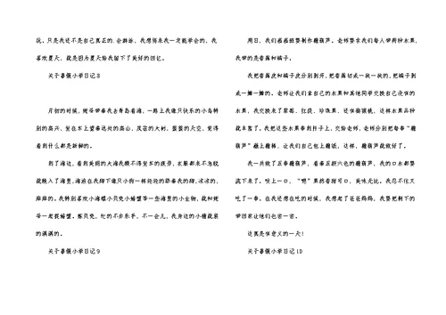 关于暑假小学日记