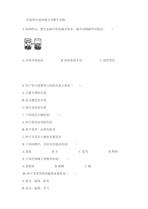 教科版科学五年级下册第一单元《生物与环境》测试卷含完整答案（夺冠）.docx