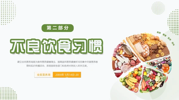 绿色清新简约合理营养与食品安全全民营养周动态PPT