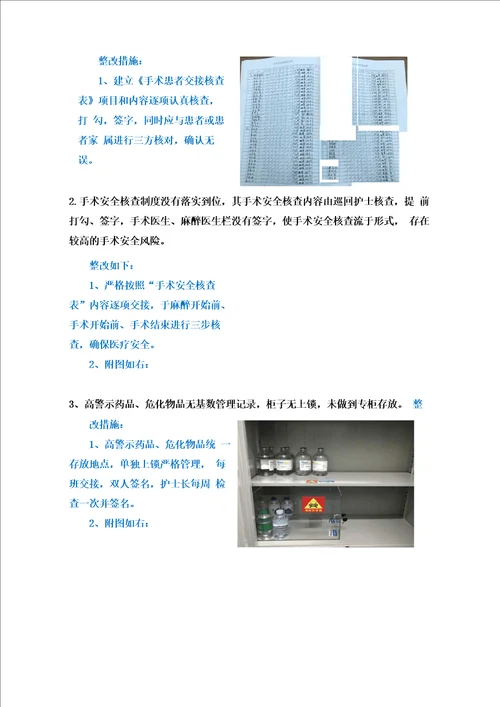 医院护理院感督导反馈整改报告
