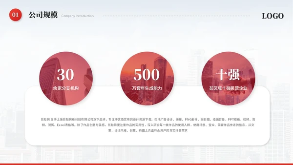 红色简约飘带商务公司介绍企业介绍公司简介企业宣传ppt模板
