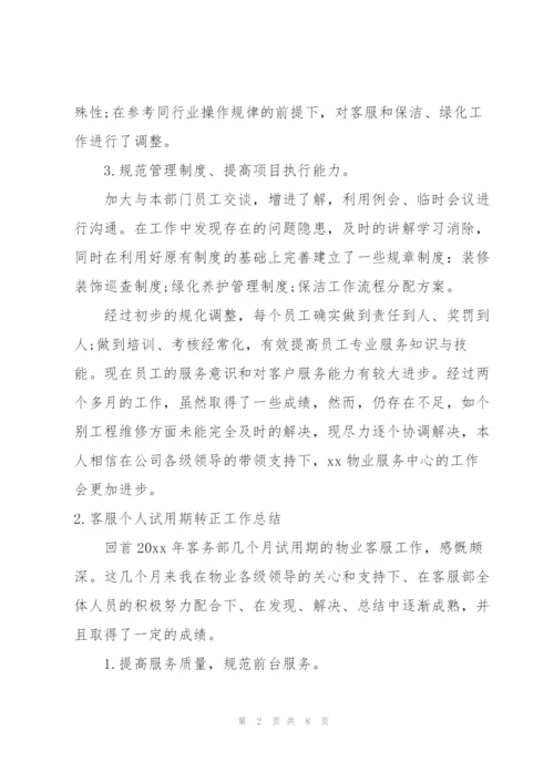 客服个人试用期转正工作总结.docx
