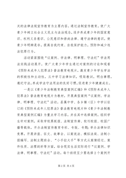 青少年法制宣传教育活动的实施方案.docx