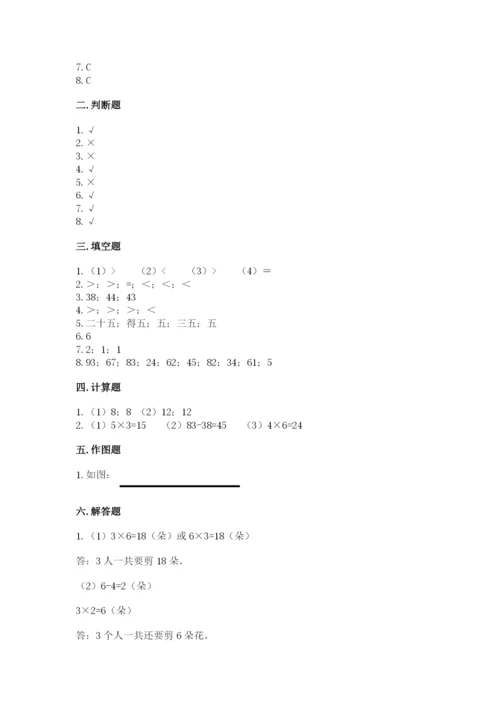 小学二年级上册数学期中测试卷附答案【综合题】.docx