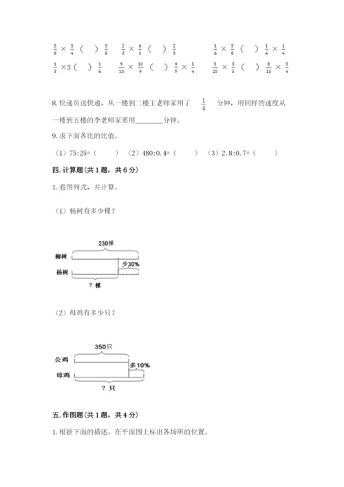 小学六年级上册数学期末测试卷附参考答案（名师推荐）.docx