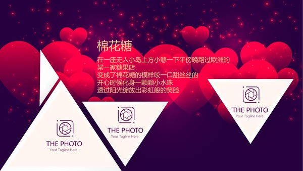 高端紫色生日快乐电子相册PPT