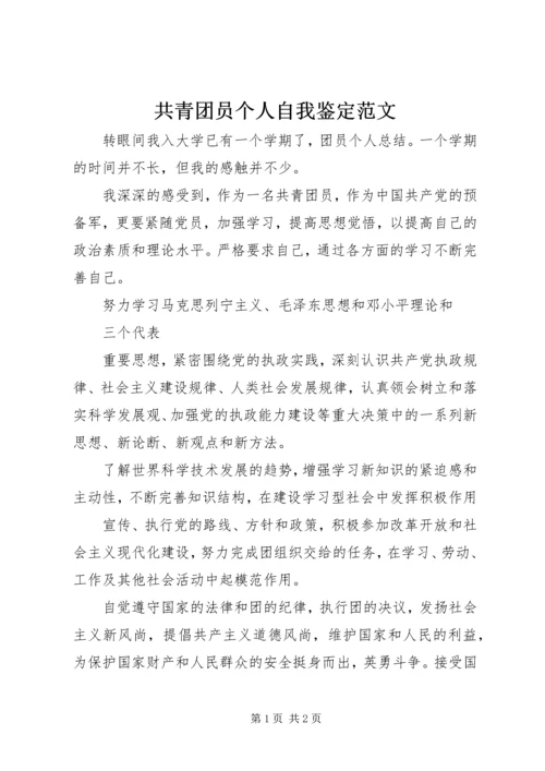共青团员个人自我鉴定范文 (2).docx