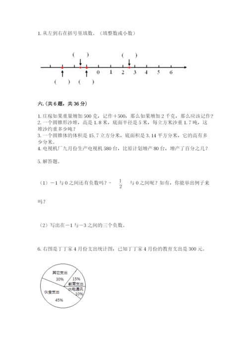 河南省平顶山市六年级下册数学期末考试试卷带答案（培优）.docx