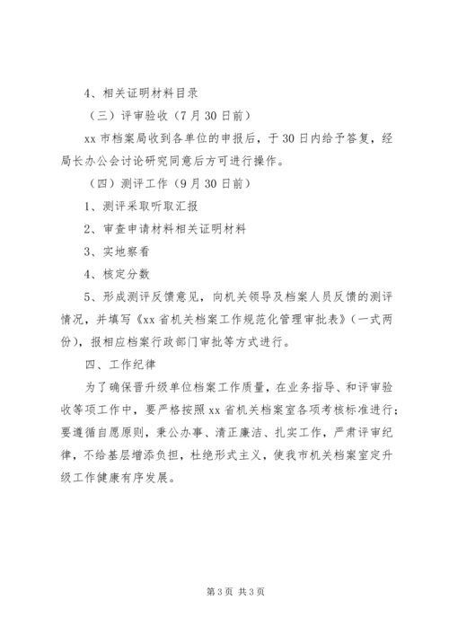 机关档案室规范化测评工作计划 (2).docx