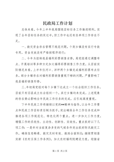 民政局工作计划 (3).docx