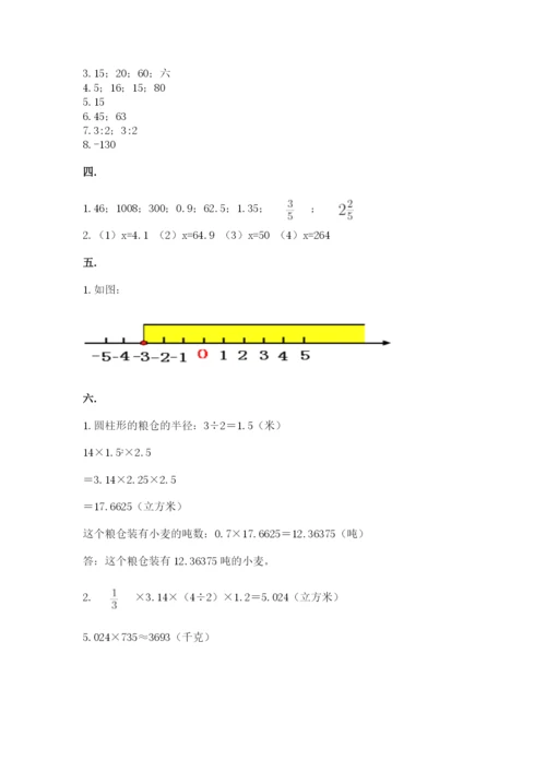 人教版小升初数学模拟试卷含答案【培优a卷】.docx