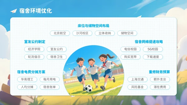 蓝色卡通风开学季新学年规划让规划先行PPT模板