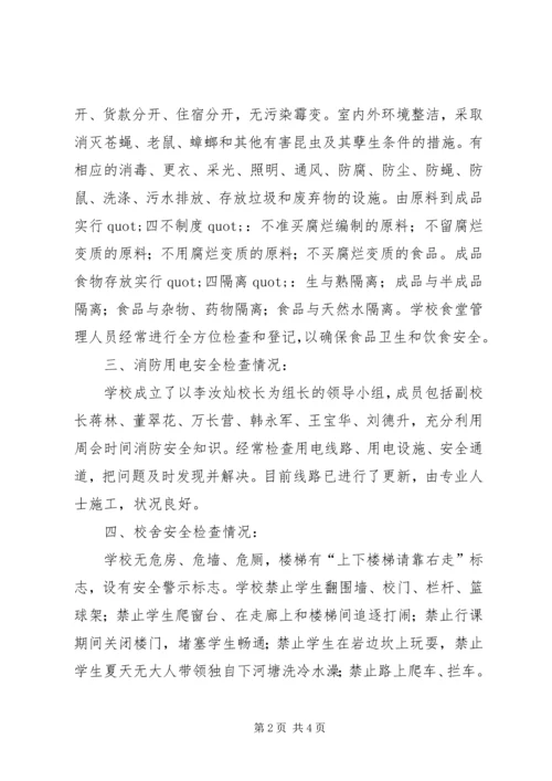 学校安全检查自查的报告范文.docx